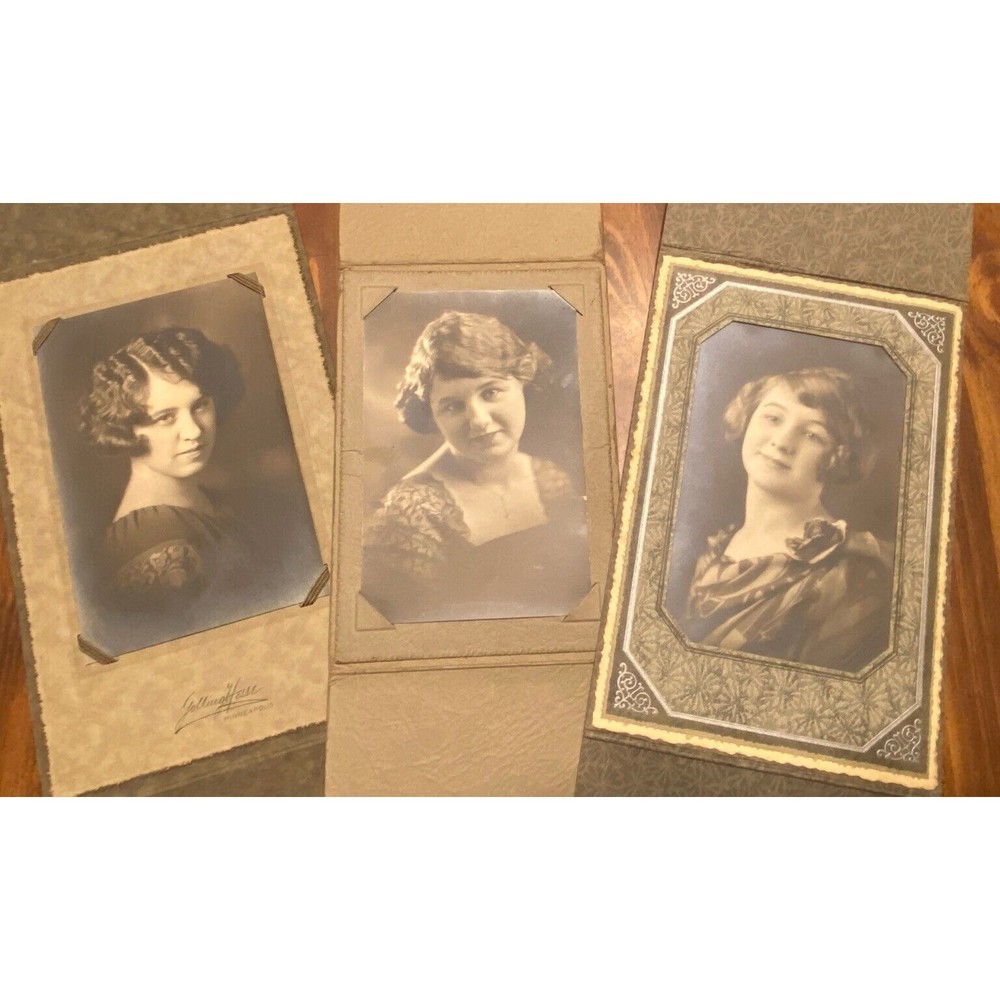 Vintage Lot 3 Headshot BNW Photographs Young Women School Pictures Originals 5x7